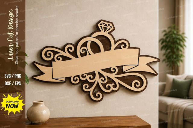 Wedding Ring Frame laser Cut svg Cutting file SVG Regulrcrative 