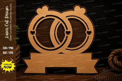 Wedding Rings Banner Laser Cut Svg Design SVG Regulrcrative 