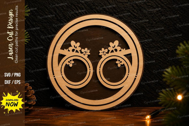 Wedding Rings Ornament Laser Cut SVG Design SVG Regulrcrative 