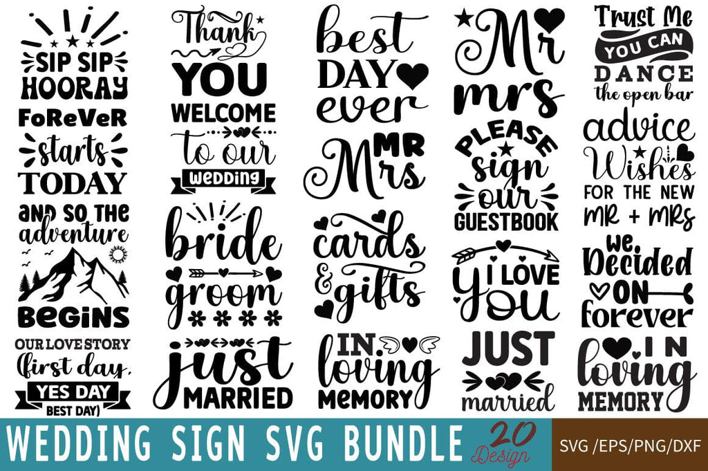 Wedding Sign SVG Bundle - So Fontsy