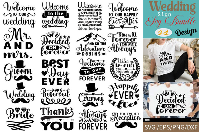 Wedding Sign SVG Bundle SVG Angelina750 