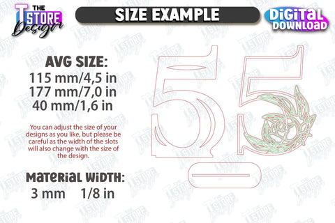 Wedding Table Number Laser Cut Design, Wedding Decor SVG The T Store Design 