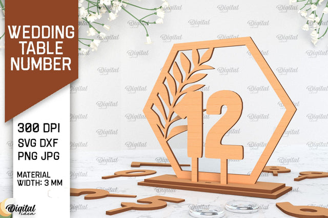 Wedding Table Number Laser Cut. Wedding Decor SVG SVG Evgenyia Guschina 