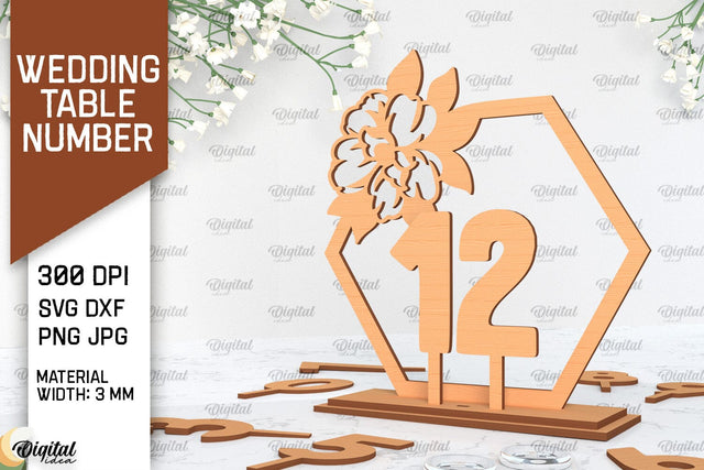 Wedding Table Number Laser Cut. Wedding Decor SVG SVG Evgenyia Guschina 