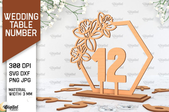 Wedding Table Number Laser Cut. Wedding Decor SVG SVG Evgenyia Guschina 