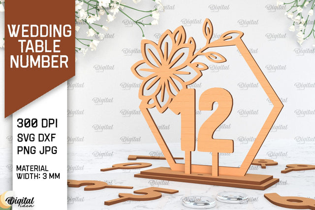 Wedding Table Number Laser Cut. Wedding Decor SVG SVG Evgenyia Guschina 