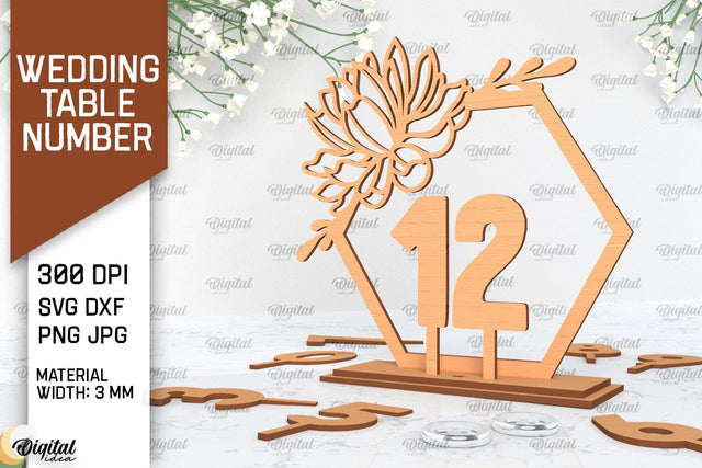 Wedding Table Number Laser Cut. Wedding Decor SVG SVG Evgenyia Guschina 