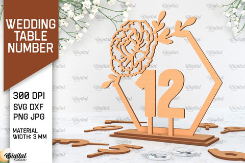 Wedding Table Number Laser Cut. Wedding Decor SVG SVG Evgenyia Guschina 