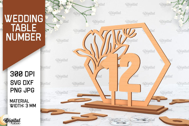 Wedding Table Number Laser Cut. Wedding Decor SVG SVG Evgenyia Guschina 