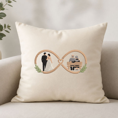 Wedding to Old Age Infinity Machine Embroidery Design – Forever Love Couple Embroidery File Embroidery/Applique DESIGNS PatternFeed8 