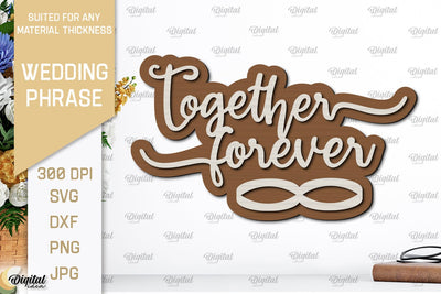 Wedding Wall Decor Laser Cut. Wedding Phrase SVG SVG Evgenyia Guschina 