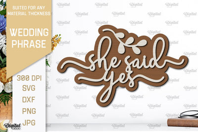 Wedding Wall Decor Laser Cut. Wedding Phrase SVG SVG Evgenyia Guschina 