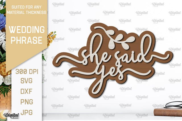 Wedding Wall Decor Laser Cut. Wedding Phrase SVG SVG Evgenyia Guschina 