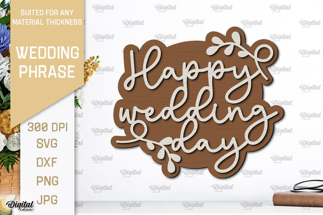 Wedding Wall Decor Laser Cut. Wedding Phrase SVG SVG Evgenyia Guschina 