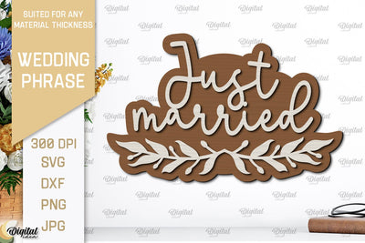 Wedding Wall Decor Laser Cut. Wedding Phrase SVG SVG Evgenyia Guschina 