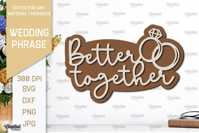 Wedding Wall Decor Laser Cut. Wedding Phrase SVG SVG Evgenyia Guschina 