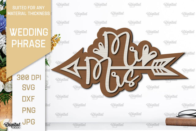 Wedding Wall Decor Laser Cut. Wedding Phrase SVG SVG Evgenyia Guschina 