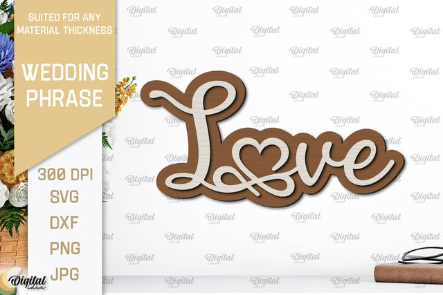 Wedding Wall Decor Laser Cut. Wedding Phrase SVG SVG Evgenyia Guschina 