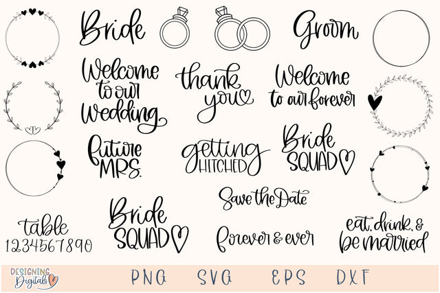 Wedding Welcome Sign SVG Bundle, Rustic Bridal Wreath SVG Files for Cricut, Bachelorette Party PNG for Tshirts, Sublimation, Decor SVG Designing Digitals 
