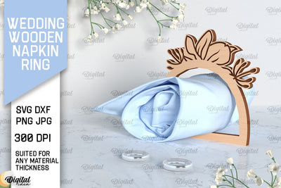 Wedding Wooden Napkin Ring Laser Cut. Wedding Decor SVG SVG Evgenyia Guschina 
