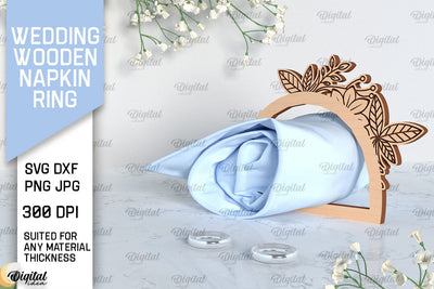 Wedding Wooden Napkin Ring Laser Cut. Wedding Decor SVG SVG Evgenyia Guschina 