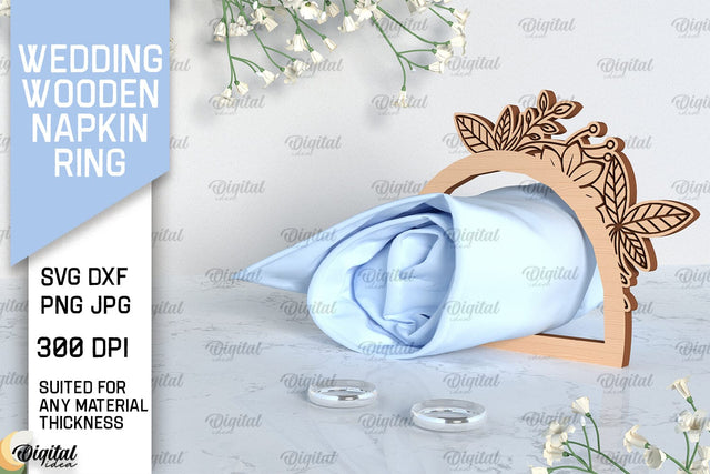Wedding Wooden Napkin Ring Laser Cut. Wedding Decor SVG SVG Evgenyia Guschina 