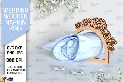 Wedding Wooden Napkin Ring Laser Cut. Wedding Decor SVG SVG Evgenyia Guschina 