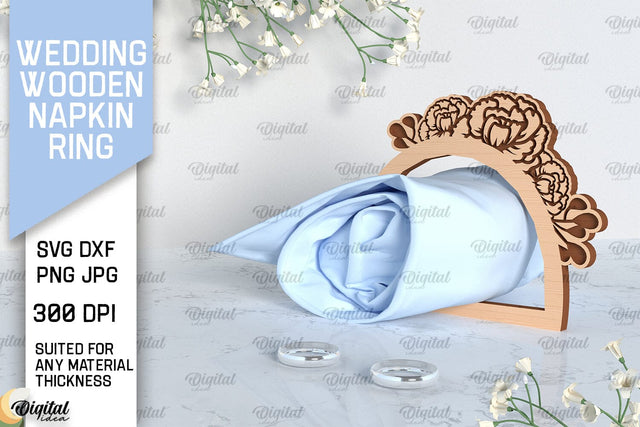 Wedding Wooden Napkin Ring Laser Cut. Wedding Decor SVG SVG Evgenyia Guschina 