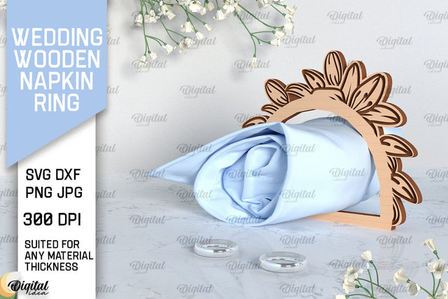 Wedding Wooden Napkin Ring Laser Cut. Wedding Decor SVG SVG Evgenyia Guschina 