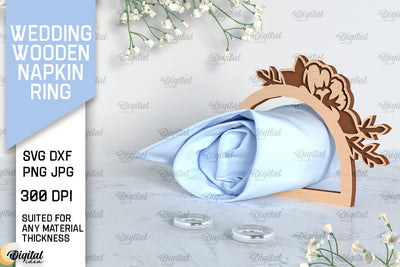 Wedding Wooden Napkin Ring Laser Cut. Wedding Decor SVG SVG Evgenyia Guschina 