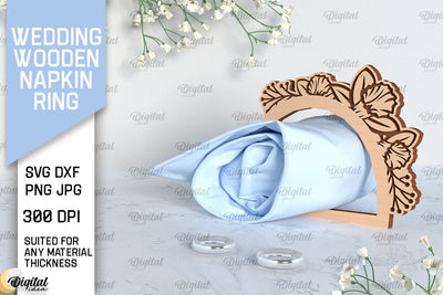 Wedding Wooden Napkin Ring Laser Cut. Wedding Decor SVG SVG Evgenyia Guschina 