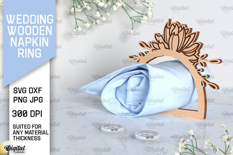Wedding Wooden Napkin Rings Laser Cut Bundle. Wedding Decor SVG SVG Evgenyia Guschina 