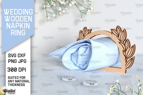 Wedding Wooden Napkin Rings Laser Cut Bundle. Wedding Decor SVG SVG Evgenyia Guschina 