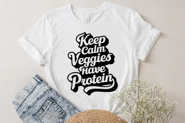 Weed Cannabis Marijuana Quote SVG Design, Weed T-shirt, Keep calm veggies have protein SVG FiveStarCrafting 