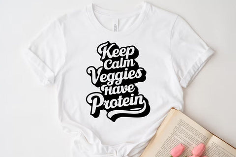 Weed Cannabis Marijuana Quote SVG Design, Weed T-shirt, Keep calm veggies have protein SVG FiveStarCrafting 