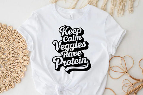 Weed Cannabis Marijuana Quote SVG Design, Weed T-shirt, Keep calm veggies have protein SVG FiveStarCrafting 