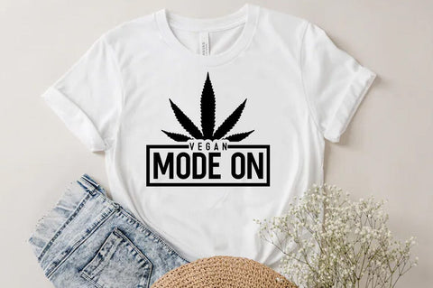 Weed Cannabis Marijuana Quote SVG Design, Weed T-shirt, Vegan mode on SVG FiveStarCrafting 