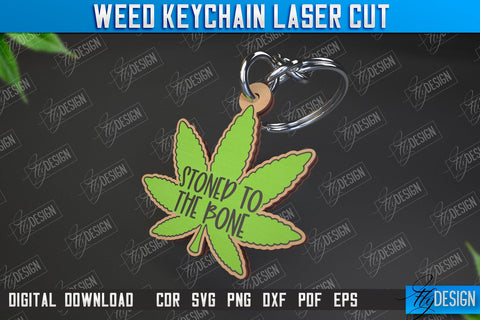 Weed Keychain Bundle | Weed Leaf Keyring | Cannabis Leaf | Herb Nerd | CNC File SVG Fly Design 