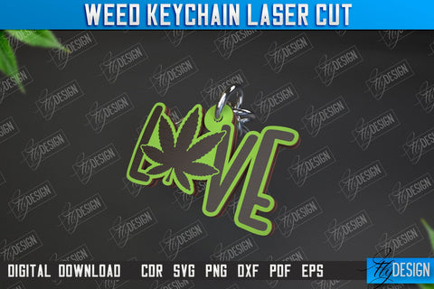 Weed Keychain Bundle | Weed Leaf Keyring | Cannabis Leaf | Herb Nerd | CNC File SVG Fly Design 