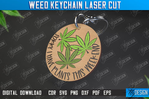 Weed Keychain Bundle | Weed Leaf Keyring | Cannabis Leaf | Herb Nerd | CNC File SVG Fly Design 