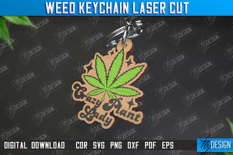 Weed Keychain Bundle | Weed Leaf Keyring | Cannabis Leaf | Herb Nerd | CNC File SVG Fly Design 
