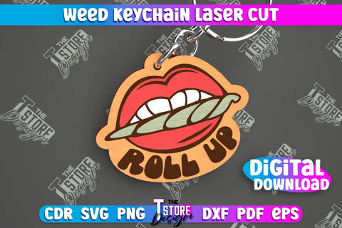 Weed Keychain Bundle | Weed Leaf Keyring | Cannabis Leaf | Herb Nerd | CNC Files SVG The T Store Design 