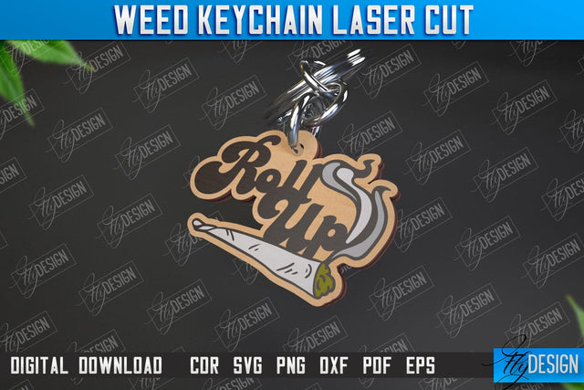 Weed Keychain | Weed Leaf Keyring | Cannabis Leaf | Herb Nerd | CNC File SVG Fly Design 