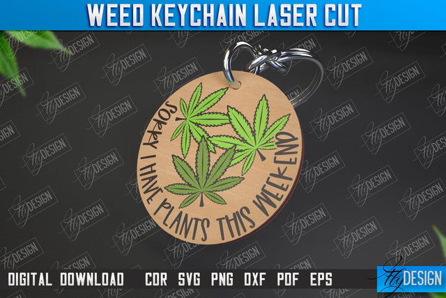 Weed Keychain | Weed Leaf Keyring | Cannabis Leaf | Herb Nerd | CNC File SVG Fly Design 