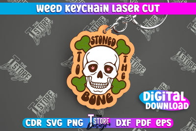 Weed Keychain | Weed Leaf Keyring | Cannabis Leaf | Herb Nerd | CNC File SVG The T Store Design 