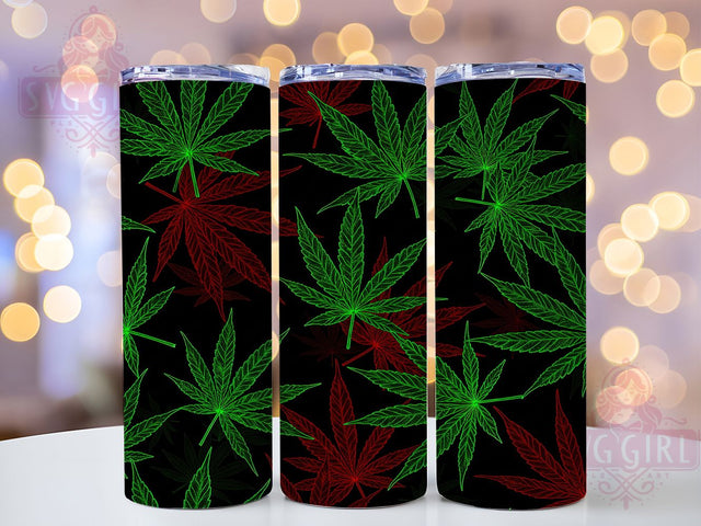 Weed Leaf Cannabis Tumbler Wrap, Ganja Leaf Design, 20oz Cannabis Tumbler, Marijuana Sublimation Art, Seamless Stoner Print, THC Flower Aesthetic, Sublimation SvggirlplusArt 