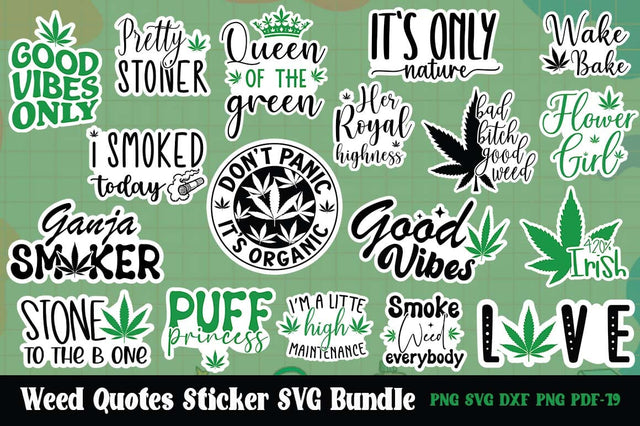 Weed Svg Sticker, Cannabis Svg, Marijuanna Svg For Cricut, Pot Leaf, Weed Quote, Sublimation Files, Smokings Svg Bundle SVG FiveStarCrafting 