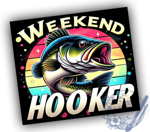 Weekend Hooker 20oz Skinny Tumbler, Funny Fish Tumbler Png, Straight & Tapered Tumbler Wrap, Instant Digital Download Sublimation ToriDesigns 