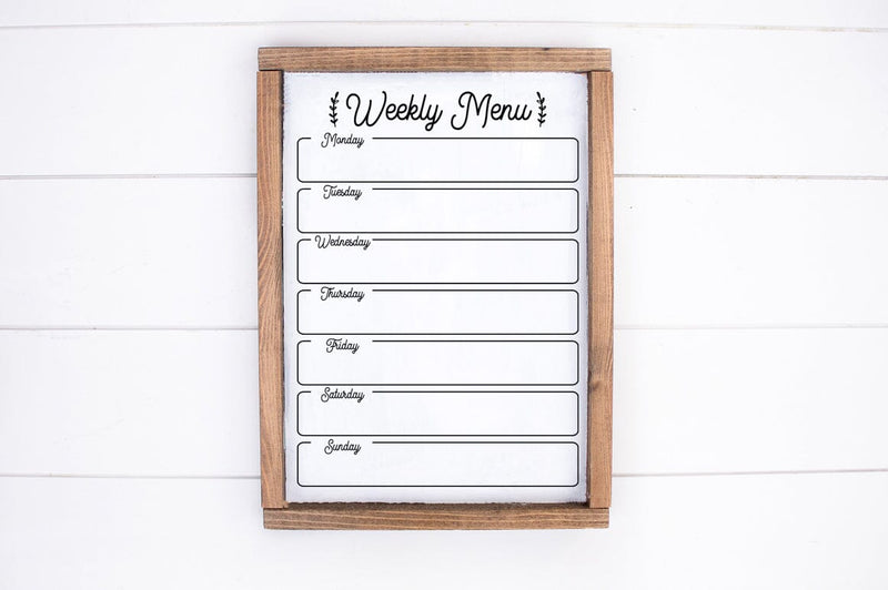 Weekly Menu Planner Cut File (SVG, DXF, PNG & EPS) - So Fontsy