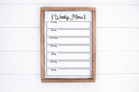 Weekly Menu Planner Cut File (SVG, DXF, PNG & EPS) Sublimation Pickled Thistle Creative 